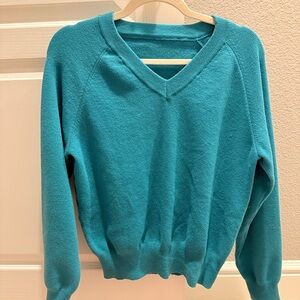Teal V-Neck Women's Sweater